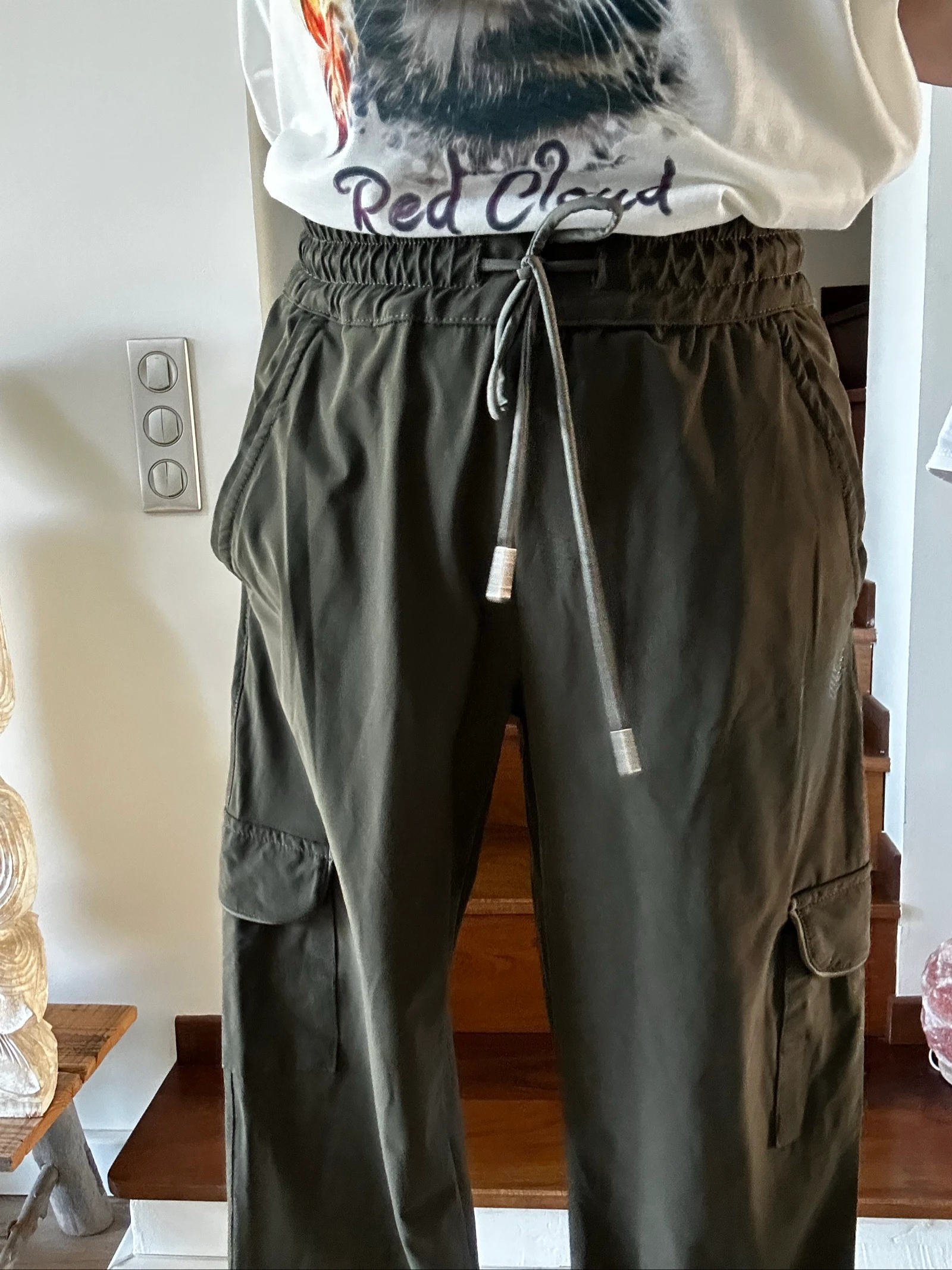 Kaki fluid cargo pants HBT Woman – Size from XXS to S - Like new – photo 3